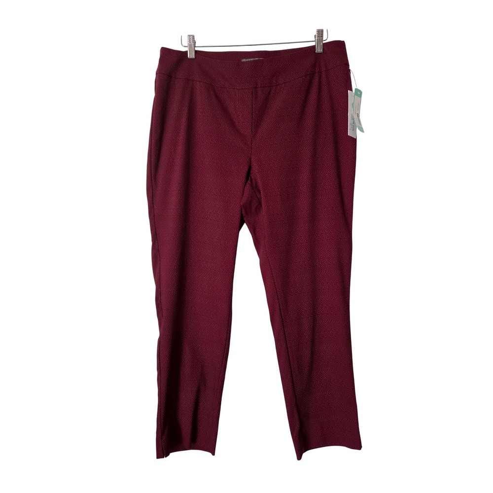 Erica Taylor Karen Burgundy Printed Straight Leg Pants Plus 1X NWT Stitch Fix